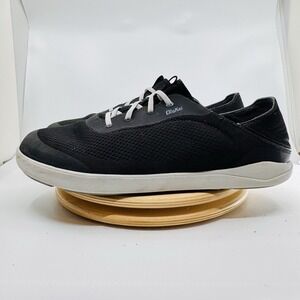 OluKai Nohea Moku Pae Sneakers Shoes Mens 15 Black Mesh Slip On Comfort